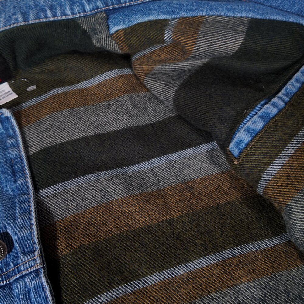 🔥 Vintage Wrangler Blanket-Lined Denim Trucker Jacket - Large 🔥 - Picture 4 of 10